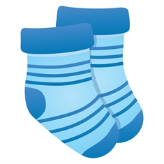 Baby Shower Striped Blue Baby Socks Transparent Sticker